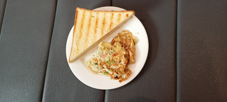 Cheese Omelette With Bread Toast