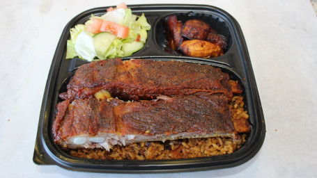 Backed Pork Ribs With Rice And Beans