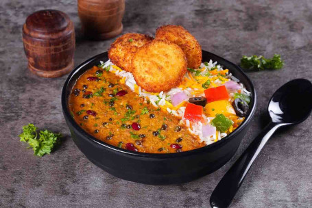 Tigela De Arroz Dal Makhni Com Dahi Kebab