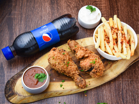 Drumsticks (2 Pcs) Cold Drinks (1 No) Fries (1 Pc)