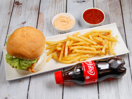 Chicken Burger French Fries Coke 250 Ml