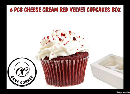 Cheese Cream Red Velvet Cup Cakes (1 Box, 6 Pieces)