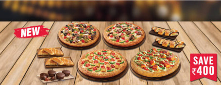 Party Combo 4 Variedades De Pizza Vegetariana Acompanhamentos Sobremesa