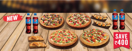 Party Combo 4 Variedades De Pizza Vegetariana Acompanhamentos Pepsi