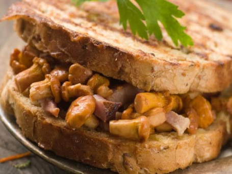 Mushroom Paneer Sandwich With French Fries