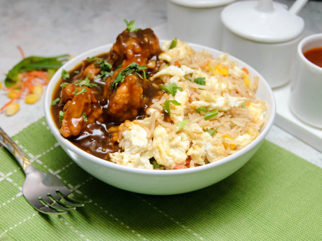 Egg Fried Rice Chicken Manchurian Bowl Combo