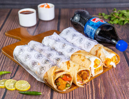 2 Soya Nugget Rolls 2 Paneer Mayo Rolls 750Ml Coke