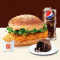 Novo Hambúrguer Fiery Chicken Batatas Médias Med Pepsi Choco Lava Cup
