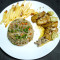 Fish Steak In Lemon Butter Sauce [Served With Fried Rice French Fries]