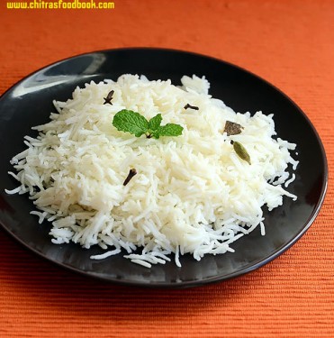 Arroz basmati cozido no vapor