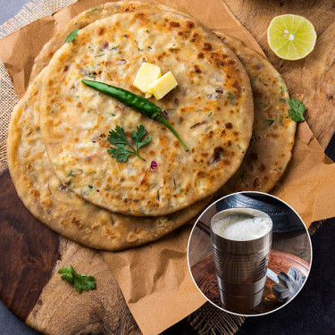 Chatpata Gobi Paratha Lassi