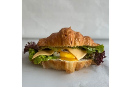 Poached Egg Croissant Sandwich