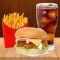 Crunchy Paneer Burger With Fries And Pepsi