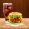 Chicken Premium Burger And Pepsi