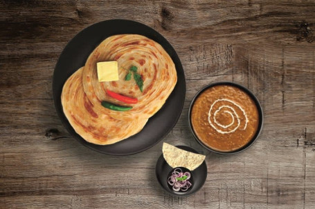 Dal Makhni With 2 Pcs Malabar Paratha