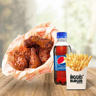 4 Pcs Schezwan Wings Fries (S) Pepsi