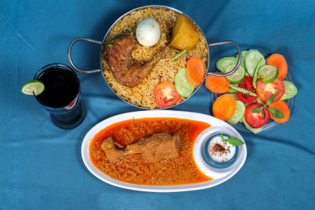 Chicken Biryani+Chicken Chaap+Raita+Salad+Coke