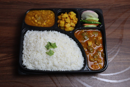 Rice Moong Dal Aloo Fry Fulkopi Aloo Sabji