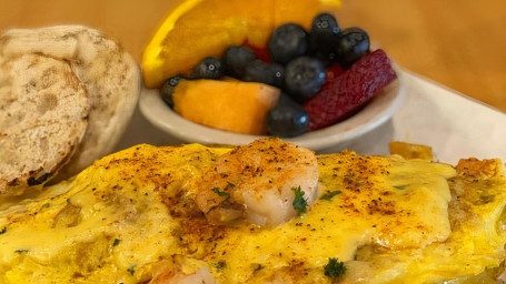 Shrimp Crabcake Brie Omelet