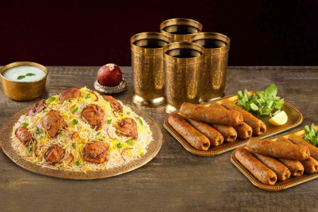 Frango Biryani (Alishaan-E-Bhuna Murgh, Serve 4) 12 Unidades Kebab De Frango Seekh 4 Thums Up 250Ml