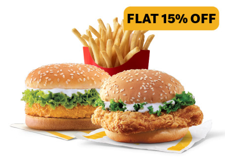 Mcspicy Chicken Burger Mcchicken Burger Batata Frita (M)