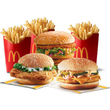 Hambúrguer De Frango Mcspicy Hambúrguer De Queijo Frango Grelhado Mcchicken Frango Maharaja Mac 3 Batatas Fritas(L)