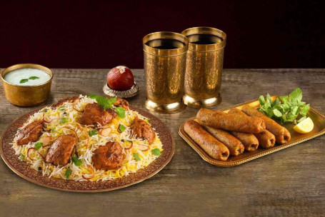 Chicken Biryani (Shaan-E-Bhuna Murgh, Serves 2) 6Pc Chicken Seekh Kebab 2 Thums Up 250Ml