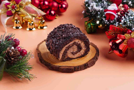 Rocambole Suíço De Chocolate (Yule Log)