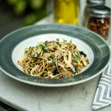 Spaghetti Aglio Olio Garlic, Olive Oil, Parsley Parmesan