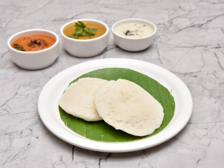 Idli (2 Pcs)[Served Sambar Two Chutney][Serves 1]