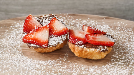 Zeppoles With Nutella And Fresh Strawberries
