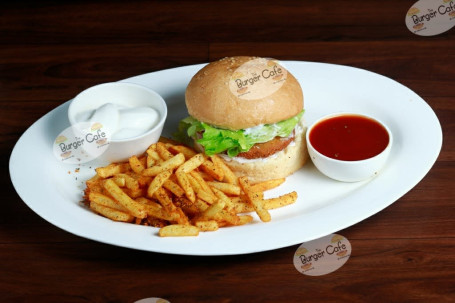 Chicken Burger And Masala Fries