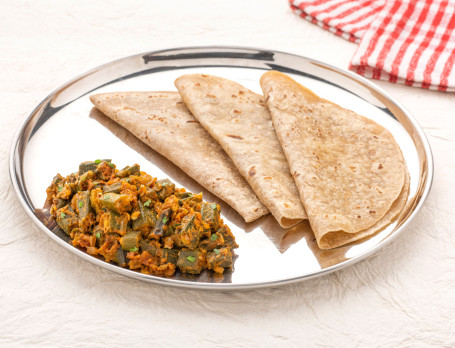 Bhindi Masala And 3 Rotis