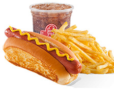 Chicken Sausage Hot Dog Combo(1 Pc) (Served With Sauce And Dips)
