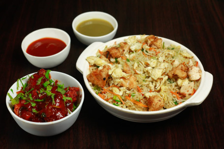 Fried Rice Chicken With Hot Garlic Chicken