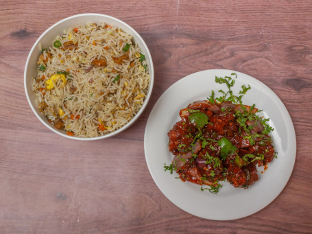 Veg Rice And Gobi Manchurian