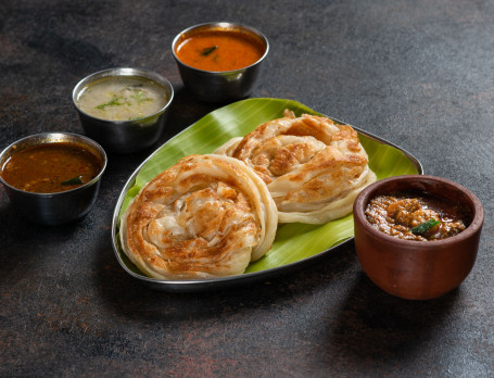 2 Bun Parottas With Prawn Thokku