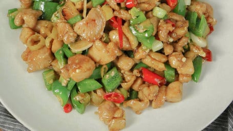 Spicy Double Pepper Chicken Shuāng Jiāo Jī Dīng