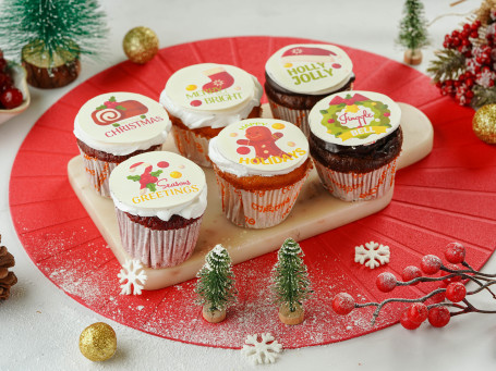 Cupcakes Fotográficos Especiais De Natal (Pacote Com 6)