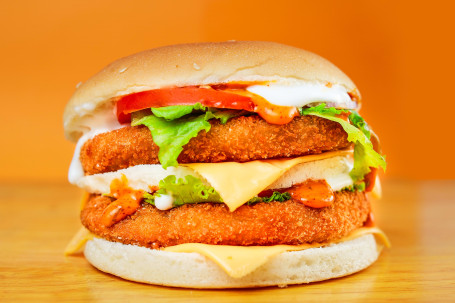 Cheesy Chicken Double Treat Burger