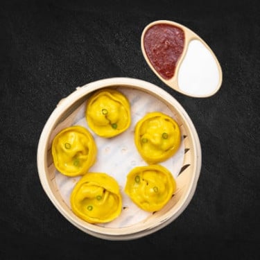 Steamed Corn Cheese Momos With Momo Chutney