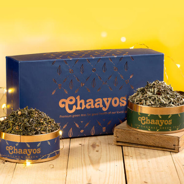 Caixa De Presente De Chá Verde Blue-Chaayos