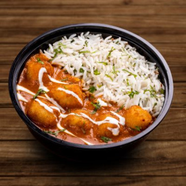 Potato In Choice Of Indian Gravy Rice Bowl