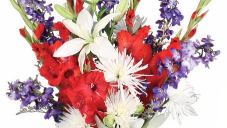 Red White True Blue Floral Arrangement