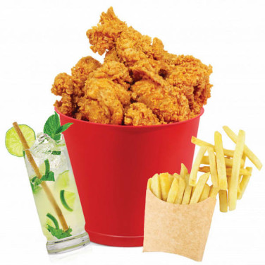 Family Chicken (6 Pcs)Bucket Chicken Fries Ice Lemon Tea [250 Ml]