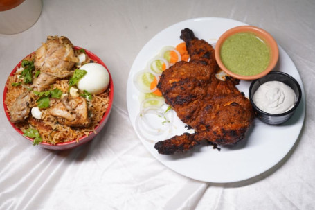 1 Kg Chicken Biryani, 1/2 Grill, Brinjal, Raitha Sweet