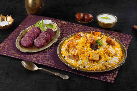 Combo De Comemoração Em Grupo Com Kebab De Beterraba Zaikedaar Paneer Biryani