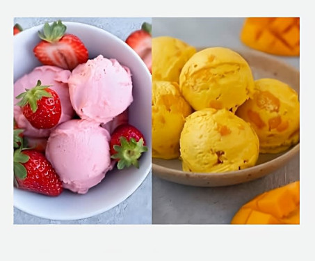 Rich Strawberry Ice Cream Natural Mango Ice Cream