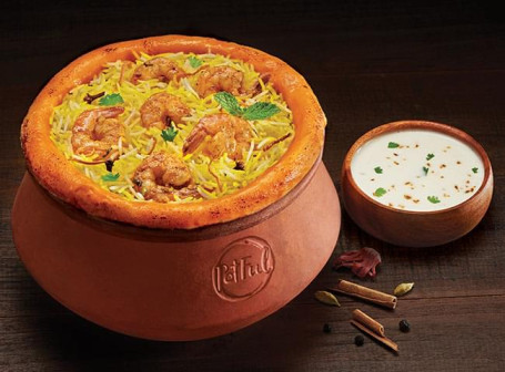 Claypot Hyderabadi Prawns Biryani