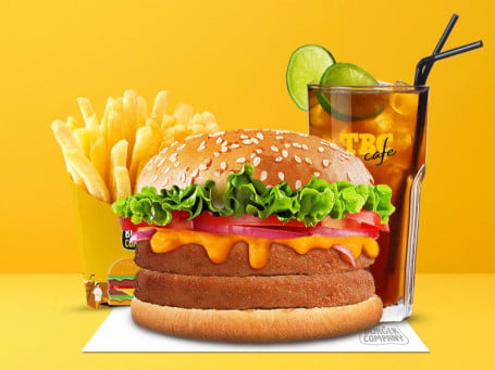 Spl Free Burger Patty! 1 Murg Makhani Burger (Double Patty) 1 Regular Fries 1 Lemon Iced Tea